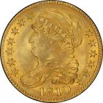 1810 Capped Bust Left Half Eagle. Bass Dannreuther-4. Large Date, Large 5. Rarity-2. Mint State-66 (