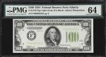 Fr. 2152-Flgs. 1934 Light Green Seal $100 Federal Reserve Note. Atlanta. PMG Choice Uncirculated 64.