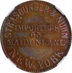 New York--New York. Undated (1861-1865) Strasburger & Nuhn. Fuld-630BW-1b. Rarity-4. Brass. Plain Ed