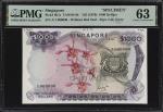 1970年新加坡货币发行局壹仟圆。样票。SINGAPORE. Board of Commissioners of Currency. 1000 Dollars, ND (1970). P-8b1s. 