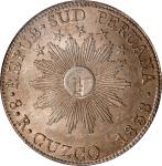 PERU. South Peru. 8 Reales, 1838-CUZCO MS. Cuzco Mint. NGC MS-63.