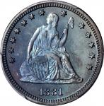 1881 Liberty Seated Quarter. Proof-66 Cameo (PCGS).