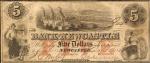 Newcastle, Pennsylvania. Bank of Newcastle. Sept. 4, 1855. $5. Fine.