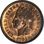 1865 Indian Cent. Plain 5. MS-64 RB (PCGS). OGH--First Generation.