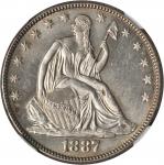 1887 Liberty Seated Half Dollar. WB-101. MS-64 (NGC). CAC.