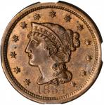 1854 Braided Hair Cent. N-26. Rarity-3. MS-63 BN (NGC).