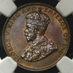 HONG KONG 香港 Cent 1934 NGC-UNC Detail“Scratches Cleaned“ 洗浄 AU