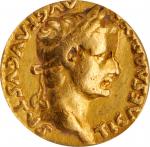 TIBERIUS, A.D. 14-37. AV Aureus, Lugdunum Mint, A.D. 18-35. ICG VF 35.