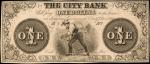 Leavenworth City, Kansas Territory. The City Bank. Nov. 1, 1856 $1. About Uncirculated. Remainder.