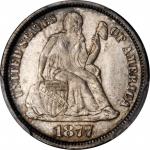 1877-CC Liberty Seated Dime. Type II Reverse. MS-66 (PCGS). CAC.