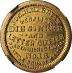 Massachusetts--Boston. 1863 Joseph H. Merriam. Fuld-115E-2b. Rarity-6. Brass. Plain Edge. MS-64 (NGC