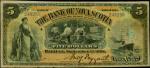 CANADA-NEWFOUNDLAND. Bank of Nova Scotia. 5 Dollars, 1908. 550-28-08. PMG Very Fine 20 Net. Foreign 