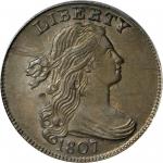 1807 Draped Bust Cent. S-271. Rarity-1. Comet Variety. MS-63 BN (PCGS). Secure Holder.