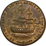 1778-1779 (ca. 1780) Rhode Island Ship Medal. Betts-563, W-1740. Wreath Below Ship. Brass. MS-63 (PC