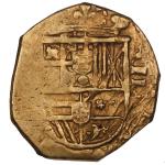 SPAIN, Seville, gold cob 2 escudos, Philip III, assayer not visible.