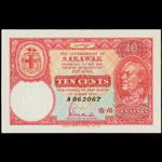 SARAWAK. Government of Sarawak. 10 Cents, 1.8.1940. P-25a.