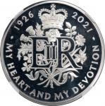 英国钱币2枚一组，包括2021年精铸银币2镑，‘Queen s Beasts Completer’系列，及2021年精铸银币5镑，英女皇诞辰95週年，总含银两1.77安士，分别发行7260枚及9405