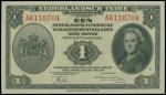 1943年荷属东印度壹盾，PMG66EPQ，世界纸币