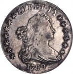 1799 Draped Bust Silver Dollar. BB-168, B-22. Rarity-5. AU-50 (PCGS). OGH.