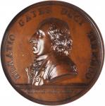 1777 General Horatio Gates / Battle of Saratoga. Original Dies. Bronzed Copper. 56 mm. Julian MI-2, 