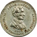 1860 Abraham Lincoln Campaign Medal. DeWitt-AL 1860-37, Cunningham 1-480W, King-34. White Metal. Min