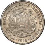 VENEZUELA: Republic, AR 2 bolivares, 1919, Y-23, a lovely example for this date! PCGS graded MS62.  