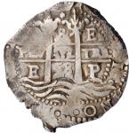 BOLIVIA. Cob 8 Reales, 1658-P E. Potosi Mint. Philip IV. PCGS Genuine--Environmental Damage, EF Deta
