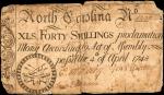 NC-69. North Carolina. April 4, 1748. 40 Shillings. Good.