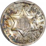 1851-O Silver Three-Cent Piece. MS-67 (PCGS).