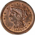 1854 Braided Hair Half Cent. C-1. Rarity-1. MS-65 RB (PCGS). CAC.