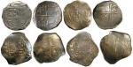 SOUTH AMERICAN COINS, Mexico, Philip IV: Silver Cob 8-Reales (4), ND, 26.6g, 26.8g, 25.4g, 27.0g (KM
