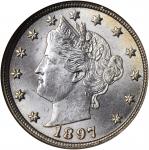 1897 Liberty Head Nickel. MS-63 (NGC). CAC.