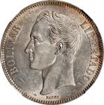 VENEZUELA. 5 Bolivares, 1904. Paris Mint. NGC AU-58.