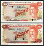 BERMUDA, Bermuda Monetary Authority, specimen $100 (2), 2 January 1982, serial number A/1 087969, an