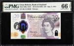 GREAT BRITAIN. Bank of England. 20 Pounds, 2018 (ND 2020). P-396a. PMG Gem Uncirculated 66 EPQ.