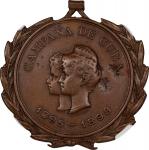 CUBA. Alfonso XIII/Campaign Operations Distinction Bronze Medal, 1898. NGC AU Details--Environmental