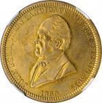 1860 John Bell Political Medal. DeWitt-JBELL 1860-7. Brass. 28 mm. MS-66 (NGC).