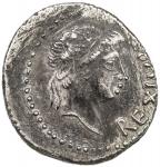 MAURETANIA: Juba II， 25 BC - 23 AD， AR denarius 402。77g41， Muumlller-64， REX IVBA diademed head righ