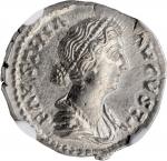 FAUSTINA JUNIOR (DAUGHTER OF ANTONINUS PIUS & WIFE OF MARCUS AURELIUS). AR Denarius, Rome Mint, stru