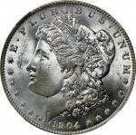1904-O Morgan Silver Dollar. Obverse Struck Thru. MS-64 (NGC).