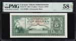 CURACAO. Curacaosche Bank. 5 Gulden, 1943. P-25. PMG Choice About Uncirculated 58 EPQ.