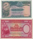 Hong Kong; 1927-1959, Lot of 2 banknotes. 1930-1948, "HSBC", 1948, $10, P.#178d, sn. L/H 893759, wom