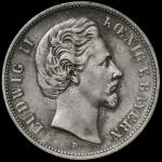 GERMANY Bavaria バイエルン 5Mark 1876D 返品不可 要下见 Sold as is No returns -VF