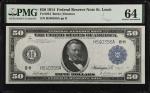 Fr. 1054. 1914 $50 Federal Reserve Note. St. Louis. PMG Choice Uncirculated 64.