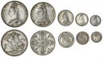 Victoria (1837-1901), Crown, Double-Florin, Shilling, Sixpence and Threepence, 1887 (5) (S.3921, 392