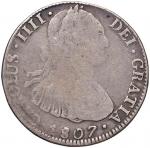 World Coins BOLIVIA Carlos IV (1788-1808) 4 Reales 1807 - KM 72 AG (g 1279)   1199
