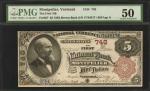 Montpelier, Vermont. $5 1882 Brown Back. Fr. 467. The First NB. Charter #748. PMG About Uncirculated