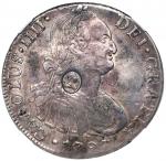 GREAT BRITAIN, dollar (4 shillings 9 pence), oval George III countermark (1797-99) on a Lima, Peru, 
