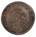 1740-A Sou Marque. Paris Mint. Vlack-19. Rarity-5. First Semester. AU-50 (PCGS).