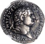 TITUS, A.D. 79-81. Fourree Denarius (2.95 gms), Imitating Rome Mint, A.D. 79. NGC EF, Strike: 5/5 Su